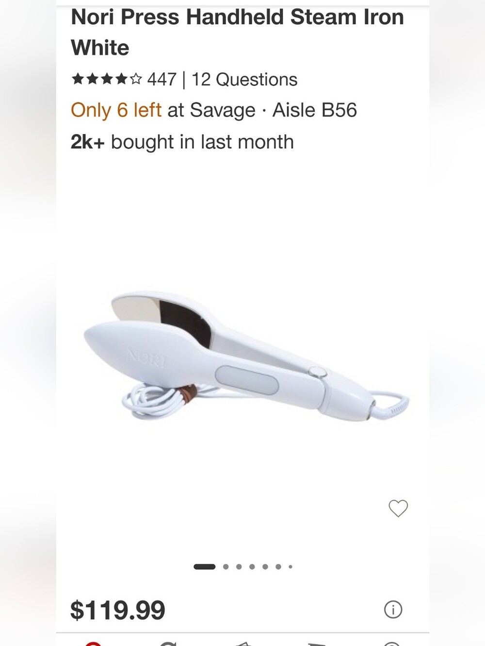 Nori Handheld Iron